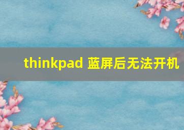 thinkpad 蓝屏后无法开机